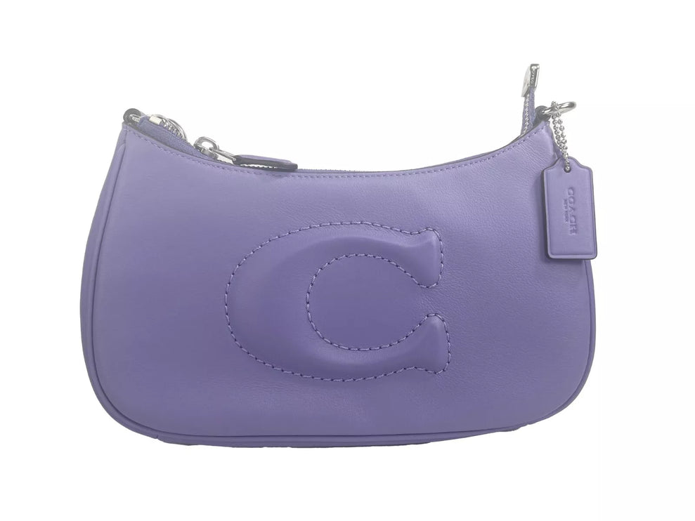 TERI Smooth Leather Crossbody Bag Purse Purple