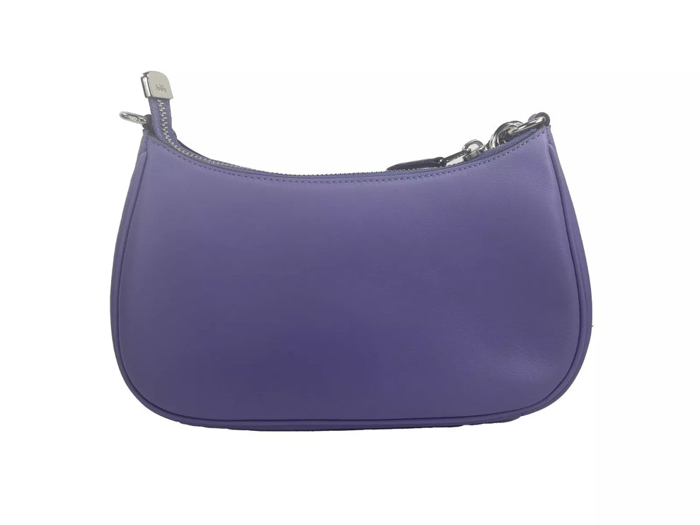 TERI Smooth Leather Crossbody Bag Purse Purple