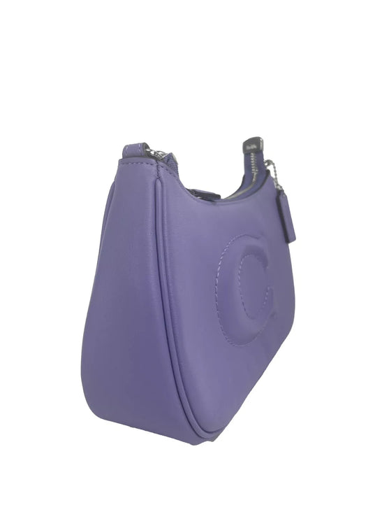 TERI Smooth Leather Crossbody Bag Purse Purple