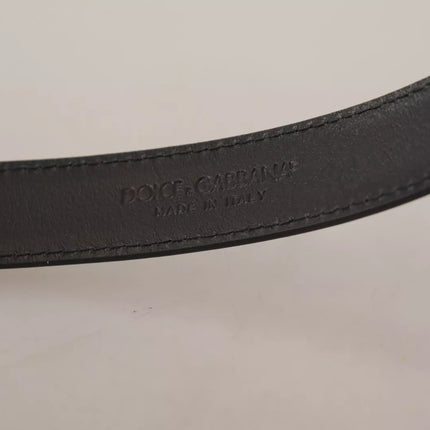 Black Classic Calf Leather Vintage Metal Buckle Belt