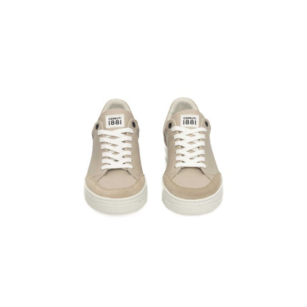 Sneaker in pelle di mucca beige