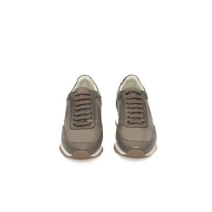 Sneaker in pelle di mucca beige