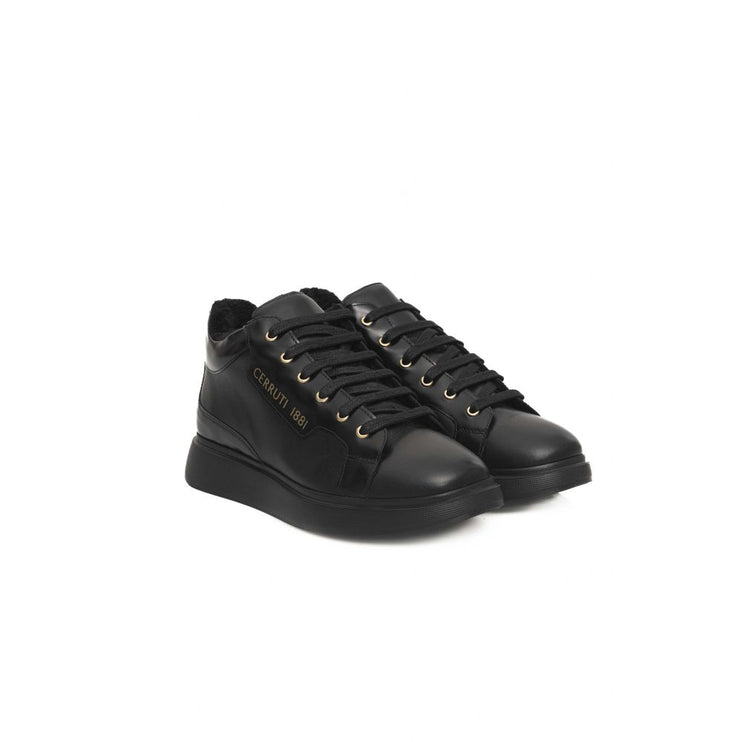 Sneaker in pelle di mucca nera