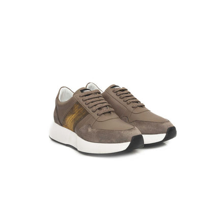 Sneaker in pelle di mucca beige