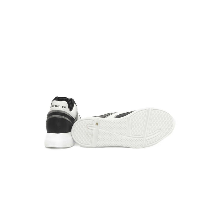 Sneaker in pelle di mucca in bianco e nero