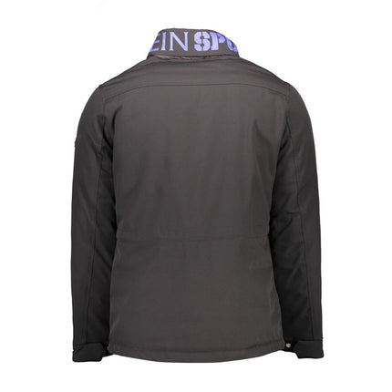 Chaqueta de poliéster negro