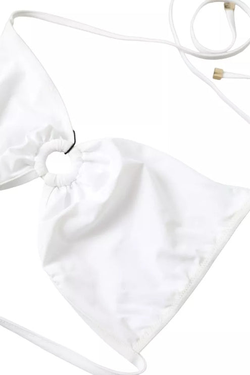 Bikini da bagno in nylon in nylon bianco