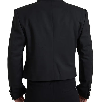 Black Double Breasted Cropped Blazer SICILIA