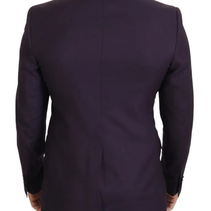 Purple Logo Single Breasted Wool Blazer