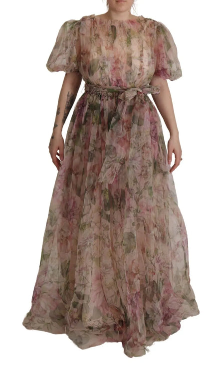 Robe de robe maxi à imprimé floral multicolore