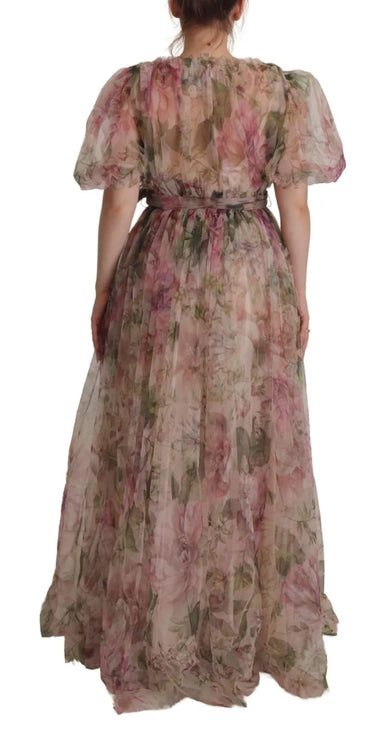 Robe de robe maxi à imprimé floral multicolore