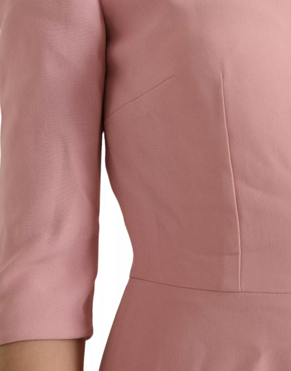 Robe à manches courtes visqueuses à fusée A-Line Viscose rose