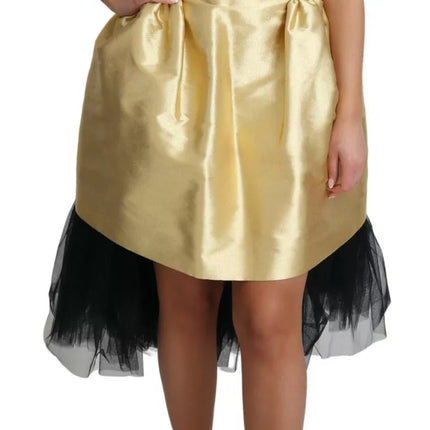 Robe en tulle A-line en polyester en or