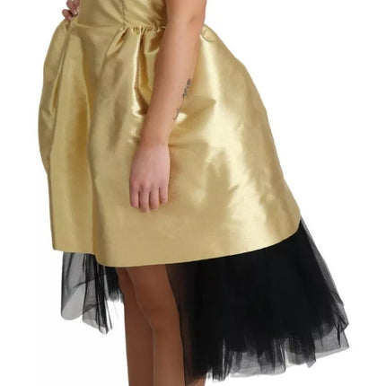 Robe en tulle A-line en polyester en or