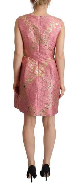 Sundress Rose Floral Jacquard Mini robe sans manches