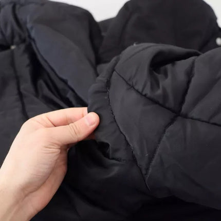 Abrigo de parka con capucha de nylon negro chaqueta de invierno