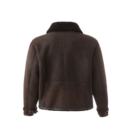 Elegant Montone Leather Brown Veste