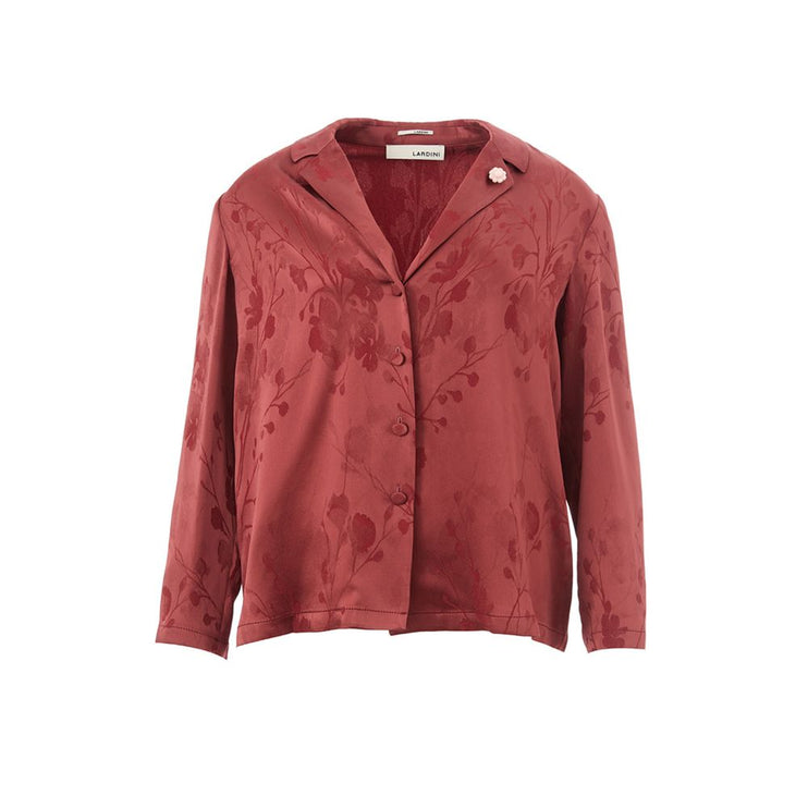 Camicia elegante da donna in acetato rosso