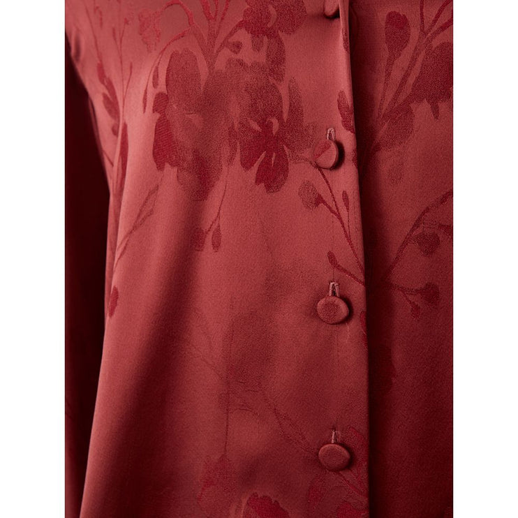 Camicia elegante da donna in acetato rosso