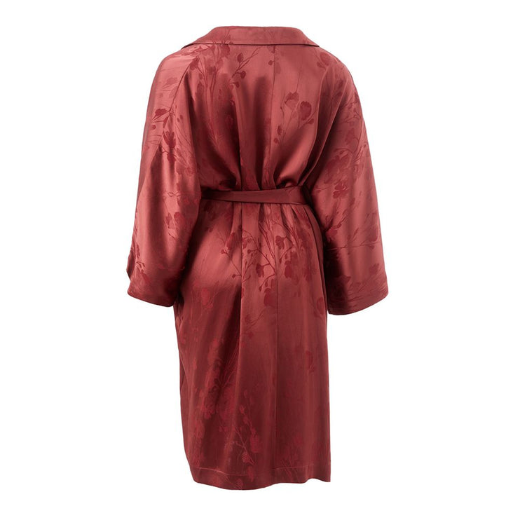 Elegante chaqueta roja de acetato para mujer