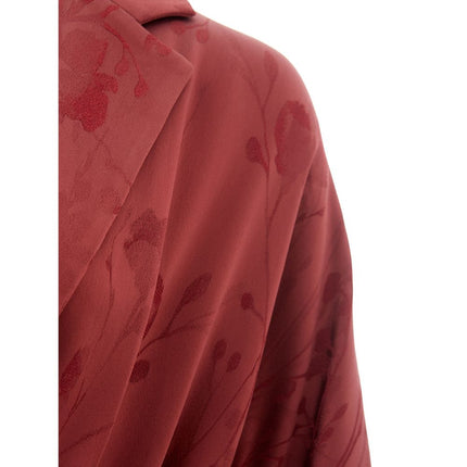 Elegante chaqueta roja de acetato para mujer