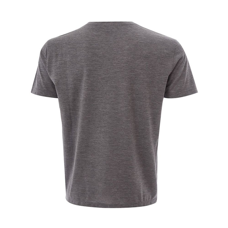 Elegante camiseta de lana gris de diseño