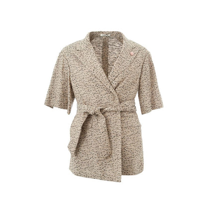 Chaqueta chic de lino beige