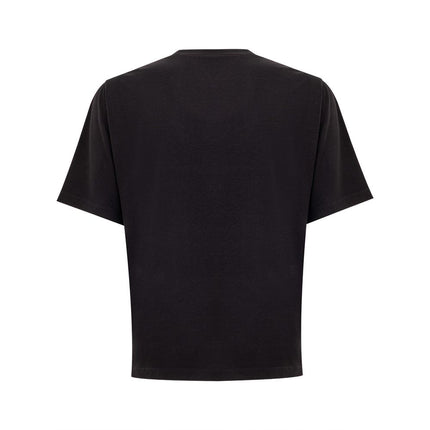 Sleek Cotton Signature Tee en negro