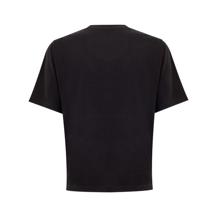 Sleek Cotton Signature Tee en negro