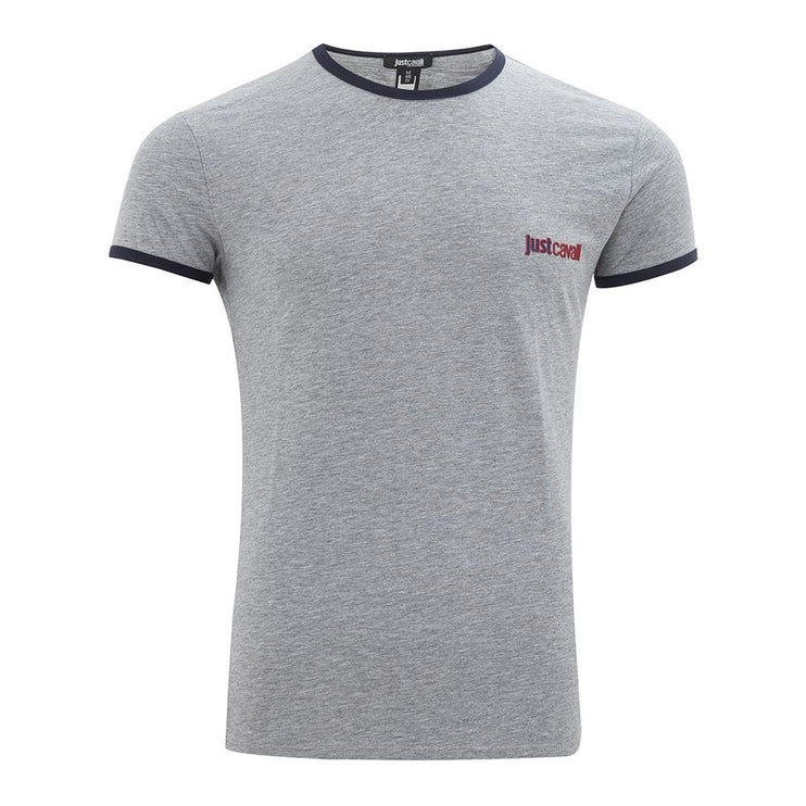 Elegante camiseta de algodón gris para hombre