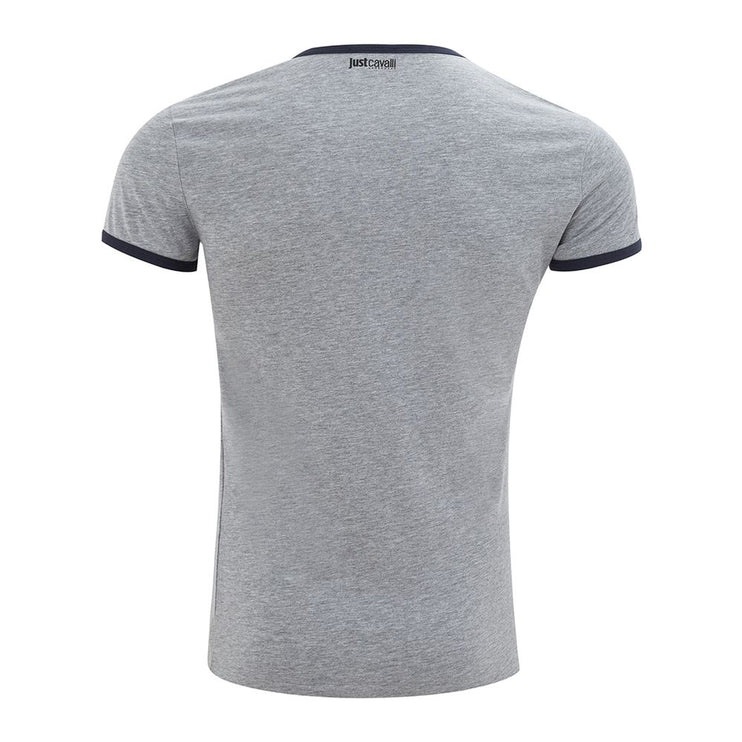 Elegante camiseta de algodón gris para hombre