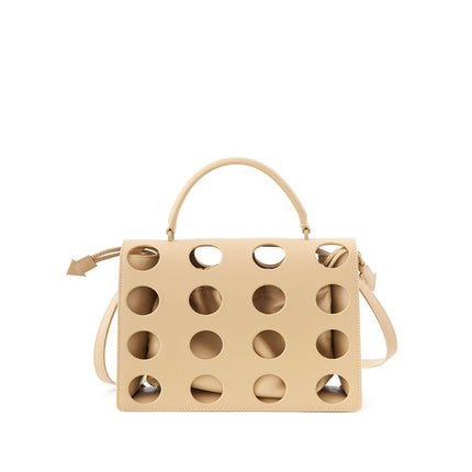 Elegante bolso de piel beige para un estilo sofisticado