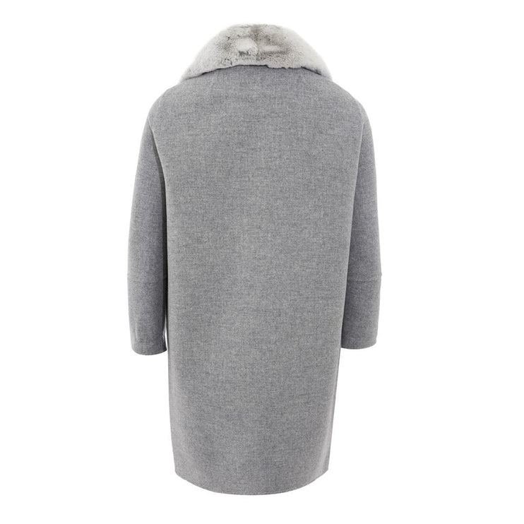 Elegante chaqueta de lana gris para un estilo atemporal