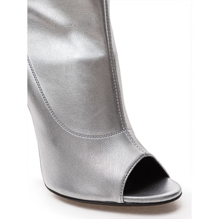 Botte en cuir en argent