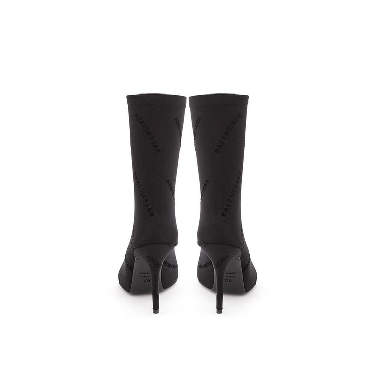 Elegant Black Spandex Statement Boots