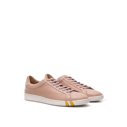 Eleganti sneaker in pelle di cotone rosa