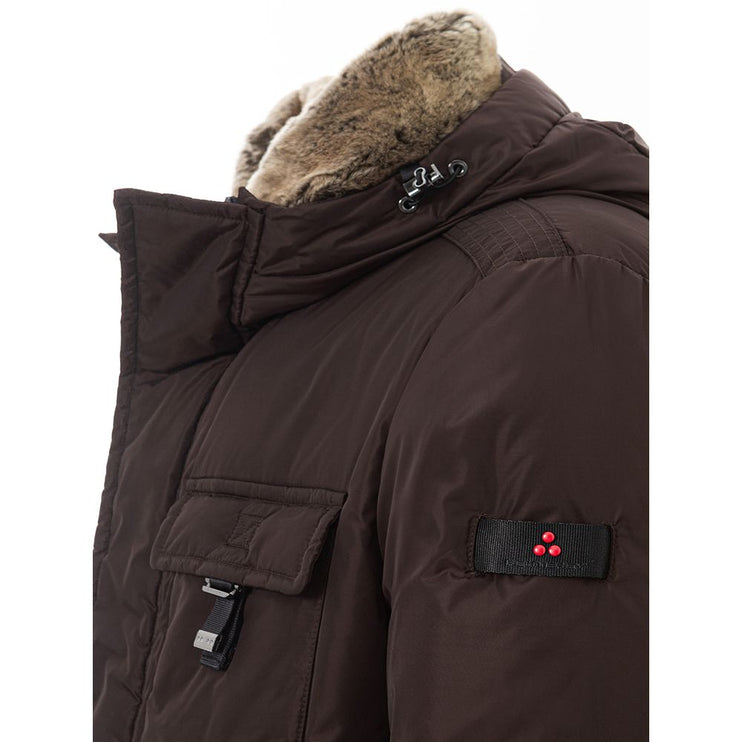 Veste polyamide brune sophistiqué pour hommes