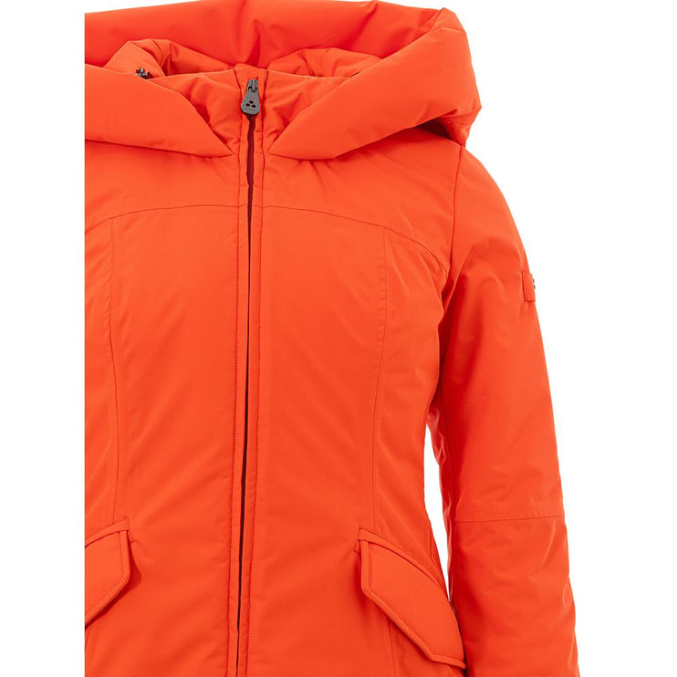 Elegante chaqueta naranja de poliéster para mujer