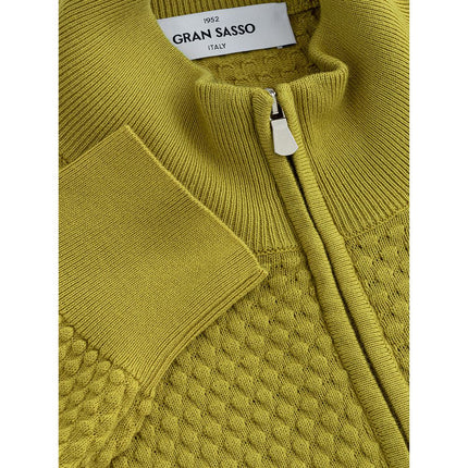 Cardigan elegante in cotone giallo per uomo