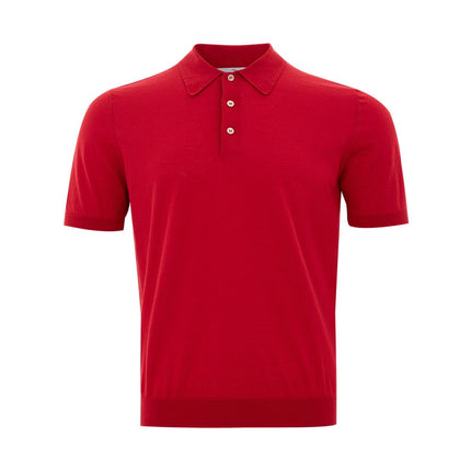 Polo en coton italien élégant en rouge vibrant