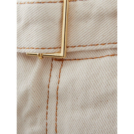 Pantalones Chic Algodón Beige