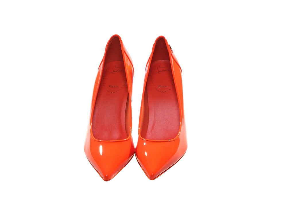 Sporty Kate Orange Brevet in pelle Pompe al tallone alto