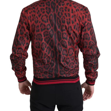 Chaqueta de abrigo corto de leopardo rojo