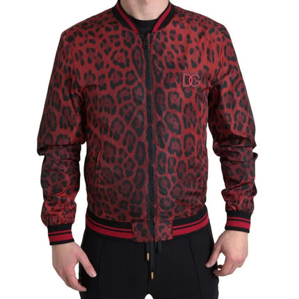 Chaqueta de abrigo corto de leopardo rojo