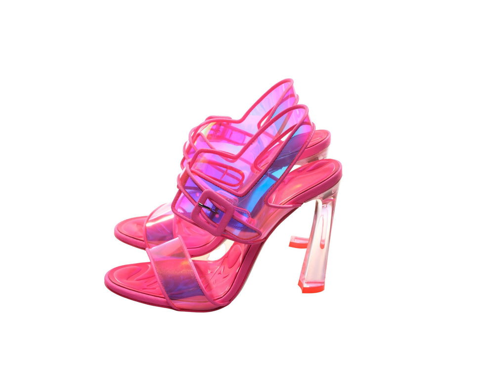 Loubi Duniss 100 Neon Fluoro Pink Strappy Teli