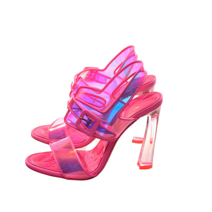 Loubi Duniss 100 Neon Fluoro Pink Strappy Teli