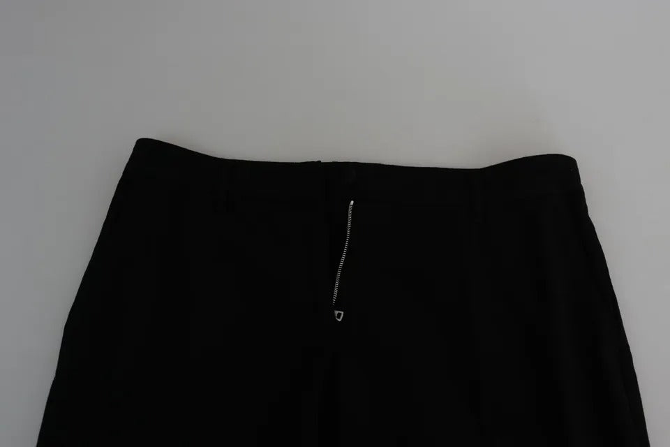 Pantaloni per pantaloni capri che allungano lana nera