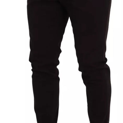 Bruine magere mannen katoenen stretch broek