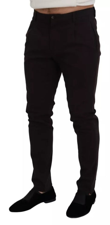 Bruine magere mannen katoenen stretch broek