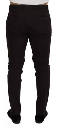 Bruine magere mannen katoenen stretch broek